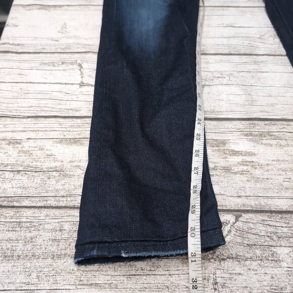 Rock Revival Debbie Skinny Dark Wash Faded Y2K Low Rise Jeans Size 30 - Picture 4 of 9